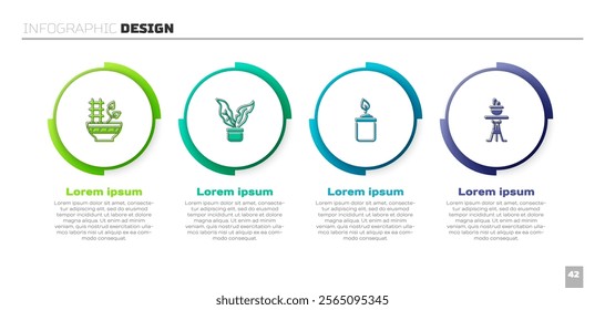 Set Plant in pot, , Sprout bottle and on table. Business infographic template. Vector