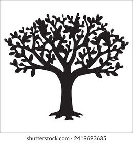 Set of plant and tree silhouette illustration
