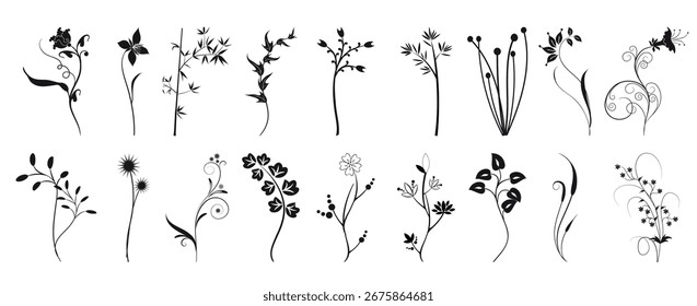 Conjunto de Ilustración vectorial vegetal