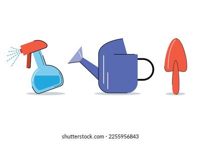 conjunto de equipos de plantación ilustraciones vectoriales aisladas