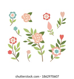 Plantas con flores, ramas de abeto, hojas y bayas. Decoraciones navideñas. Holly, abeto, bayas rojas. Elementos de diseño dibujados a mano. Elementos de diseño floral para Navidad y Año Nuevo.
