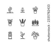 set of plants icon for web design