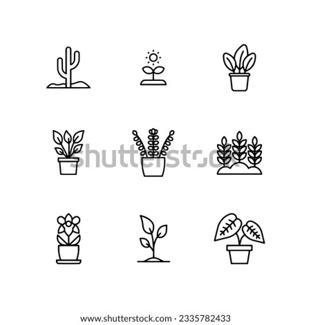 set of plants icon for web design