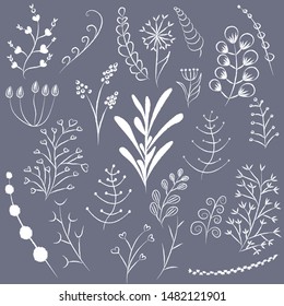 Set of plants. Vector stock illustration.