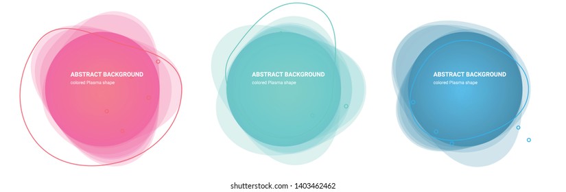 Set of Plasma Gradient Elements. Set of Abstract Curvy Shaped Backgrounds for Flyers, Banners, Web Sites, Business Cards, Invitations, Gift Cards, Brochures, Landing Pages