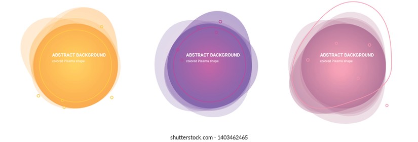 Set of Plasma Gradient Elements. Set of Abstract Curvy Shaped Backgrounds for Flyers, Banners, Web Sites, Business Cards, Invitations, Gift Cards, Brochures, Landing Pages