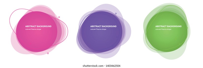 Set of Plasma Gradient Elements. Set of Abstract Curvy Shaped Backgrounds for Flyers, Banners, Web Sites, Business Cards, Invitations, Gift Cards, Brochures, Landing Pages