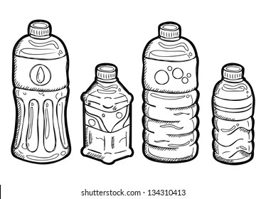 Set Of Plastic Bottle Doodle