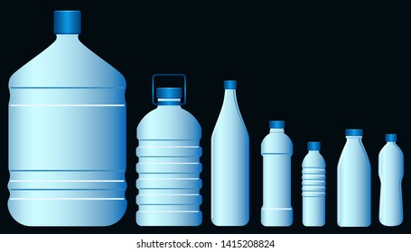 Set of plastic bottle graphic vector