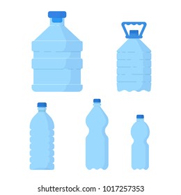 Set plastic bottle with mineral water