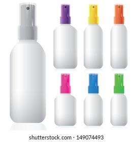 set of plastic bottle with spray head vector