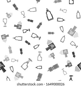 Colocar botellas de plástico para líquido lavavajillas líquido, Servicio de limpieza y Frasco de pulverización de limpieza con líquido detergente en un patrón ininterrumpido. Vector