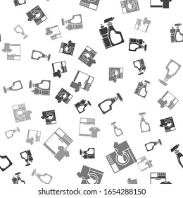 Set Plastic bottles for liquid dishwashing liquid, Washer and t-shirt , Cleaning spray bottle with detergent liquid  and Washer and t-shirt  on seamless pattern. Vector