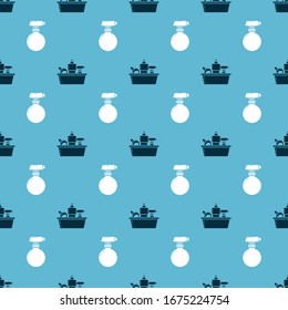 Set Plastic bottles for liquid dishwashing liquid and Cleaning spray bottle with detergent liquid  on seamless pattern. Vector