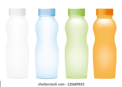 Set of plastic bottles. Vector illustration