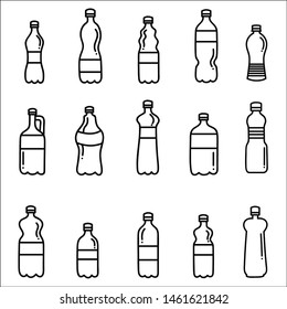Set of plastic bottles. Vector illustration.