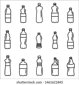 Set of plastic bottles. Vector illustration.