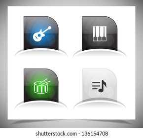 Set of plastic buttons for web. Vector illustration.