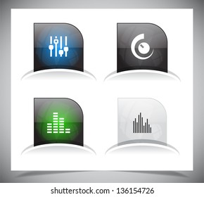 Set of plastic buttons for web. Vector illustration.