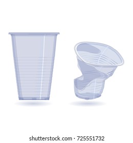 Set of plastic cups svg