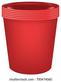 A set of plastic cups for parties.