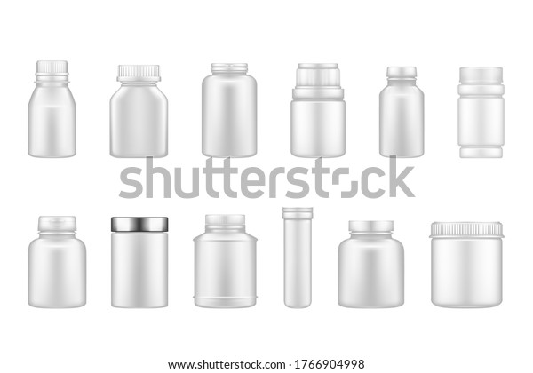 Download Set Plastic Jar Mockups Isolated On Stock Vector Royalty Free 1766904998 PSD Mockup Templates