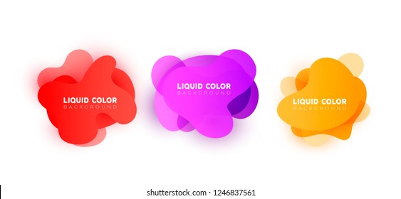 Set of plastic liquid gradient bubbles. Vector design for covers, greeting card, poster or flyers.