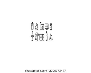 Set of plastic products icons. Thin linear style icons Pack. Vector Illustration