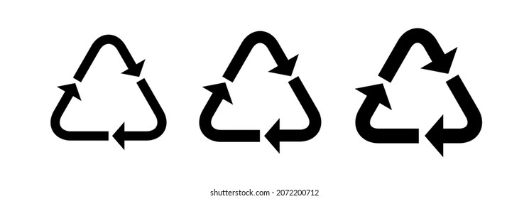 A set of plastic recycling codes applied to packaging (PET, PETE, PEHD, HDPE). Vector sign.