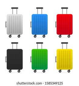 Set Plastic travel bag vector illustration