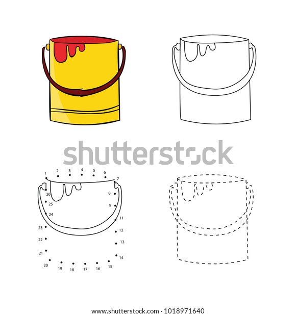 Download Set Plastic Yellow Buckets Full Paint Stock Vector Royalty Free 1018971640 Yellowimages Mockups