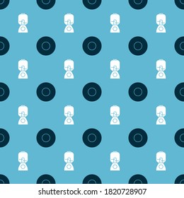 Set Plate and Blender on seamless pattern. Vector