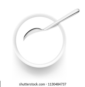 Set of plate and a spoon. Easy use for your design. Vector illustration. EPS 10.