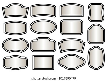 Set of plates of different shapes. Vector illustration.