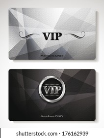 Set Of Platinum Vip Cards With The Abstract Background