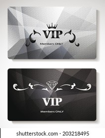 Set of platinum vip cards with abstract background