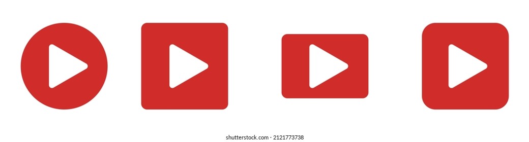 Set Play Button Icons Various Shapes Stock Vector (Royalty Free) 2121773738