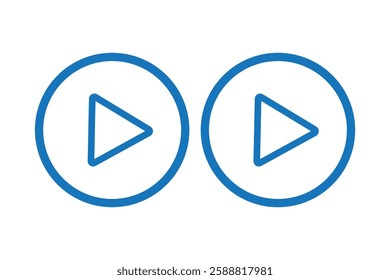 Set of play buttons icons. Play button. Video audio player. Vector illustration. Play buttons. Vector icons isolated on background white. Play button icon set.