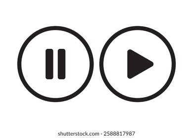 Set of play buttons icons. Play button. Video audio player. Vector illustration. Play buttons. Vector icons isolated on background white. Play button icon set.