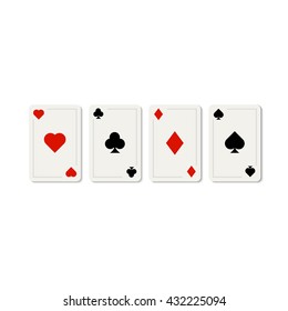 Set of play cards isolated on white. Poker gaming casino cards template.