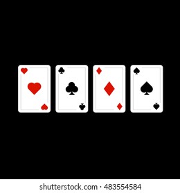 Set of play cards isolated on white. Poker gaming casino cards template.