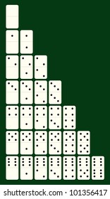 Set to play dominoes white. Vector illustration.