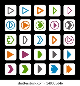Set of play icons