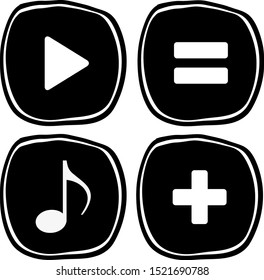 Set of play music vector icon.