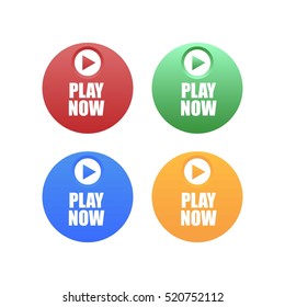 Set Of Play Now Button