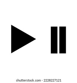 Set of play and pause video icon with black button on white background. Great for web, mobile apps.