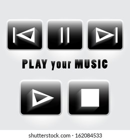 Set of player buttons