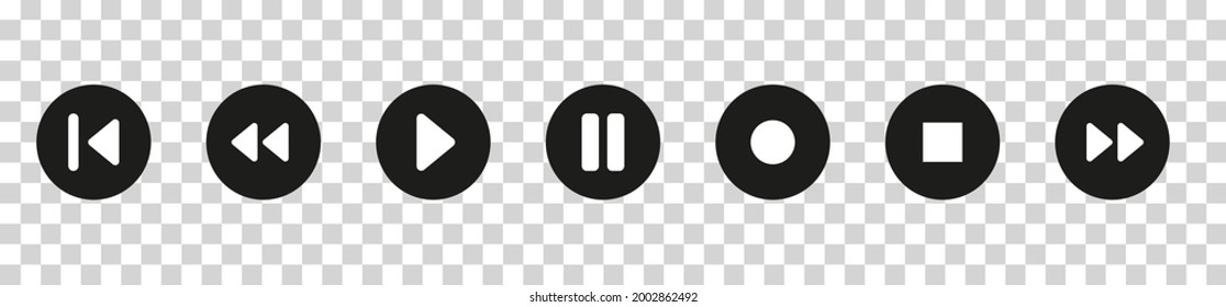 Set of Player buttons icon Vector illustration