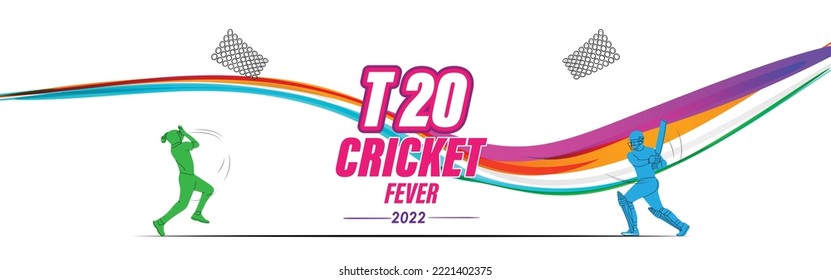 set of player playing cricket action pose line art championship vector illustration.