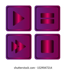 Set of player vector icon.